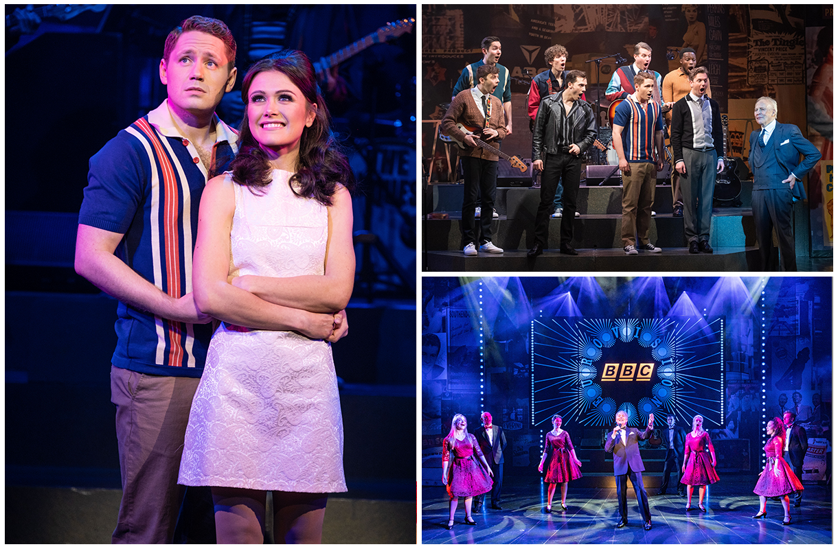 A collage of scenes from the Dreamboats and Petticoats stage production